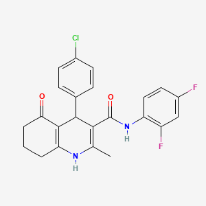 molecular formula C23H19ClF2N2O2 B3941161 4-(4-chlorophenyl)-N-(2,4-difluorophenyl)-2-methyl-5-oxo-1,4,5,6,7,8-hexahydro-3-quinolinecarboxamide 