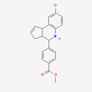 molecular formula C20H18BrNO2 B3941177 4-(8-溴-3a,4,5,9b-四氢-3H-环戊[c]喹啉-4-基)苯甲酸甲酯 