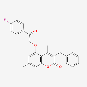 molecular formula C26H21FO4 B3941201 3-benzyl-5-[2-(4-fluorophenyl)-2-oxoethoxy]-4,7-dimethyl-2H-chromen-2-one 