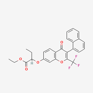 molecular formula C26H21F3O5 B3941202 ethyl 2-{[3-(1-naphthyl)-4-oxo-2-(trifluoromethyl)-4H-chromen-7-yl]oxy}butanoate 