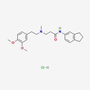 molecular formula C23H31ClN2O3 B3941209 N~1~-(2,3-dihydro-1H-inden-5-yl)-N~3~-[2-(3,4-dimethoxyphenyl)ethyl]-N~3~-methyl-beta-alaninamide hydrochloride 