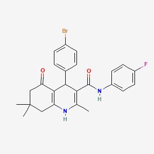 molecular formula C25H24BrFN2O2 B3941228 4-(4-bromophenyl)-N-(4-fluorophenyl)-2,7,7-trimethyl-5-oxo-1,4,5,6,7,8-hexahydro-3-quinolinecarboxamide 