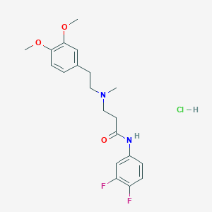 molecular formula C20H25ClF2N2O3 B3941235 N~1~-(3,4-difluorophenyl)-N~3~-[2-(3,4-dimethoxyphenyl)ethyl]-N~3~-methyl-beta-alaninamide hydrochloride 