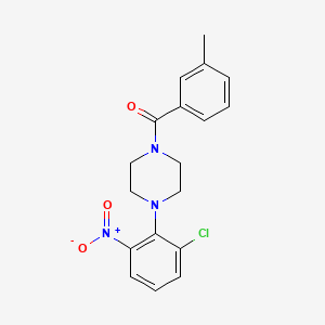 molecular formula C18H18ClN3O3 B3941246 1-(2-chloro-6-nitrophenyl)-4-(3-methylbenzoyl)piperazine 