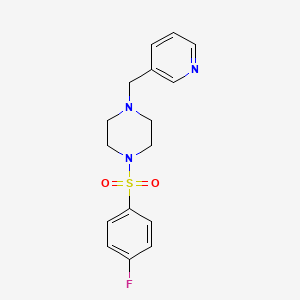 molecular formula C16H18FN3O2S B3941248 1-[(4-fluorophenyl)sulfonyl]-4-(3-pyridinylmethyl)piperazine 