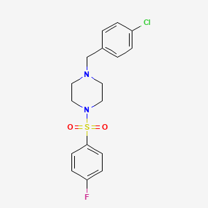 molecular formula C17H18ClFN2O2S B3941260 1-(4-chlorobenzyl)-4-[(4-fluorophenyl)sulfonyl]piperazine 