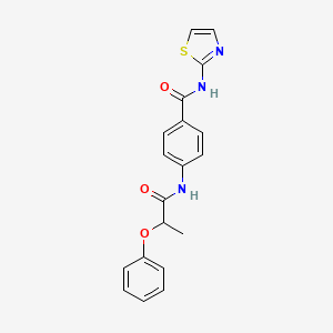 molecular formula C19H17N3O3S B3941262 4-[(2-phenoxypropanoyl)amino]-N-1,3-thiazol-2-ylbenzamide 