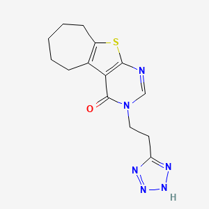 molecular formula C14H16N6OS B3941268 3-[2-(1H-tetrazol-5-yl)ethyl]-3,5,6,7,8,9-hexahydro-4H-cyclohepta[4,5]thieno[2,3-d]pyrimidin-4-one 