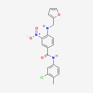 molecular formula C19H16ClN3O4 B3941275 N-(3-chloro-4-methylphenyl)-4-[(2-furylmethyl)amino]-3-nitrobenzamide 