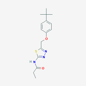 molecular formula C16H21N3O2S B394128 N-{5-[(4-tert-butylphenoxy)methyl]-1,3,4-thiadiazol-2-yl}propanamide 