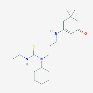 molecular formula C20H35N3OS B3941292 N-cyclohexyl-N-{3-[(5,5-dimethyl-3-oxo-1-cyclohexen-1-yl)amino]propyl}-N'-ethylthiourea 
