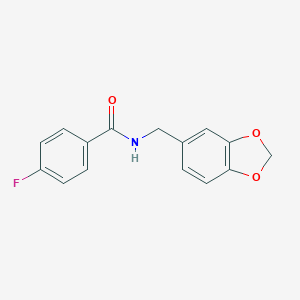 molecular formula C15H12FNO3 B394130 N-(1,3-benzodioxol-5-ylmethyl)-4-fluorobenzamide 