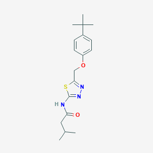 N-{5-[(4-tert-butylphenoxy)methyl]-1,3,4-thiadiazol-2-yl}-3-methylbutanamide