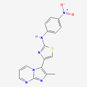 molecular formula C16H12N6O2S B3941330 4-(2-methylimidazo[1,2-a]pyrimidin-3-yl)-N-(4-nitrophenyl)-1,3-thiazol-2-amine 