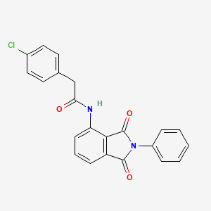 molecular formula C22H15ClN2O3 B3941338 2-(4-chlorophenyl)-N-(1,3-dioxo-2-phenyl-2,3-dihydro-1H-isoindol-4-yl)acetamide 