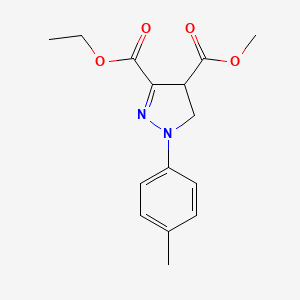 molecular formula C15H18N2O4 B3941346 3-ethyl 4-methyl 1-(4-methylphenyl)-4,5-dihydro-1H-pyrazole-3,4-dicarboxylate 