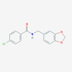 molecular formula C15H12ClNO3 B394135 N-(1,3-benzodioxol-5-ylmethyl)-4-chlorobenzamide CAS No. 312284-90-5