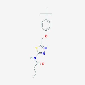 molecular formula C17H23N3O2S B394136 N-{5-[(4-tert-butylphenoxy)methyl]-1,3,4-thiadiazol-2-yl}butanamide 
