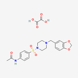 molecular formula C22H25N3O9S B3941387 N-(4-{[4-(1,3-benzodioxol-5-ylmethyl)-1-piperazinyl]sulfonyl}phenyl)acetamide oxalate 