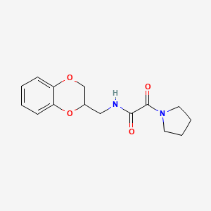 molecular formula C15H18N2O4 B3941395 N-(2,3-dihydro-1,4-benzodioxin-2-ylmethyl)-2-oxo-2-(1-pyrrolidinyl)acetamide 
