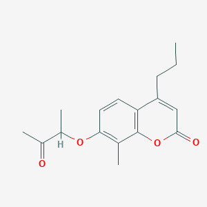 molecular formula C17H20O4 B3941405 8-methyl-7-(1-methyl-2-oxopropoxy)-4-propyl-2H-chromen-2-one 