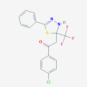 molecular formula C17H12ClF3N2OS B394141 1-(4-Chlorophenyl)-2-[5-phenyl-2-(trifluoromethyl)-2,3-dihydro-1,3,4-thiadiazol-2-yl]ethanone 