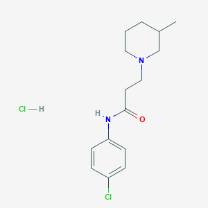molecular formula C15H22Cl2N2O B3941416 N-(4-chlorophenyl)-3-(3-methyl-1-piperidinyl)propanamide hydrochloride 