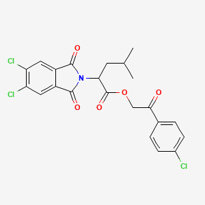 2-(4-chlorophenyl)-2-oxoethyl 2-(5,6-dichloro-1,3-dioxo-1,3-dihydro-2H-isoindol-2-yl)-4-methylpentanoate