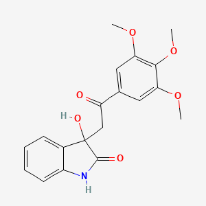 molecular formula C19H19NO6 B3941432 3-hydroxy-3-[2-oxo-2-(3,4,5-trimethoxyphenyl)ethyl]-1,3-dihydro-2H-indol-2-one 