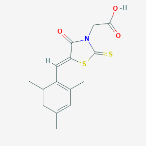 molecular formula C15H15NO3S2 B394144 [5-(Mesitylmethylene)-4-oxo-2-thioxo-1,3-thiazolidin-3-yl]acetic acid 