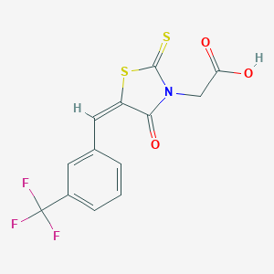 molecular formula C13H8F3NO3S2 B394147 {4-Oxo-2-thioxo-5-[3-(trifluoromethyl)benzylidene]-1,3-thiazolidin-3-yl}acetic acid 