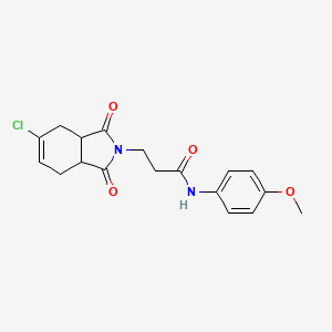 molecular formula C18H19ClN2O4 B3941500 3-(5-chloro-1,3-dioxo-1,3,3a,4,7,7a-hexahydro-2H-isoindol-2-yl)-N-(4-methoxyphenyl)propanamide 