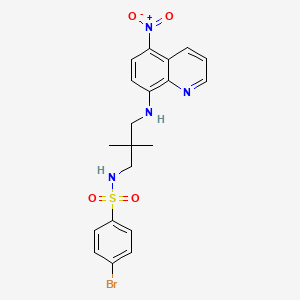 molecular formula C20H21BrN4O4S B3941509 4-bromo-N-{2,2-dimethyl-3-[(5-nitro-8-quinolinyl)amino]propyl}benzenesulfonamide 