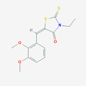 molecular formula C14H15NO3S2 B394152 5-(2,3-Dimethoxybenzylidene)-3-ethyl-2-thioxo-1,3-thiazolidin-4-one 