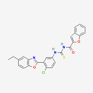 molecular formula C25H18ClN3O3S B3941521 N-({[4-chloro-3-(5-ethyl-1,3-benzoxazol-2-yl)phenyl]amino}carbonothioyl)-1-benzofuran-2-carboxamide 