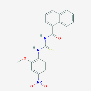 molecular formula C19H15N3O4S B3941529 N-{[(2-methoxy-4-nitrophenyl)amino]carbonothioyl}-1-naphthamide 