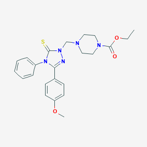 Ethyl 4-[[3-(4-methoxyphenyl)-4-phenyl-5-sulfanylidene-1,2,4-triazol-1-yl]methyl]piperazine-1-carboxylate