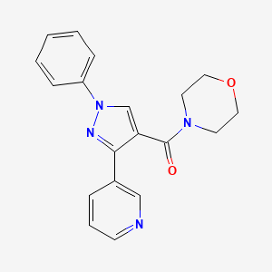 molecular formula C19H18N4O2 B3941547 4-{[1-phenyl-3-(3-pyridinyl)-1H-pyrazol-4-yl]carbonyl}morpholine 