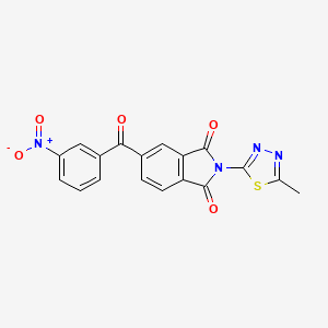 molecular formula C18H10N4O5S B3941548 2-(5-methyl-1,3,4-thiadiazol-2-yl)-5-(3-nitrobenzoyl)-1H-isoindole-1,3(2H)-dione 