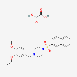 molecular formula C26H30N2O8S B3941560 1-(3-ethoxy-4-methoxybenzyl)-4-(2-naphthylsulfonyl)piperazine oxalate 