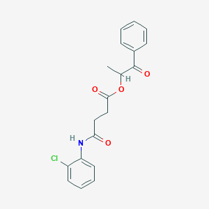 molecular formula C19H18ClNO4 B3941568 1-methyl-2-oxo-2-phenylethyl 4-[(2-chlorophenyl)amino]-4-oxobutanoate 