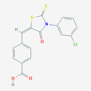 molecular formula C17H10ClNO3S2 B394159 4-{[3-(3-Chlorophenyl)-4-oxo-2-thioxo-1,3-thiazolidin-5-ylidene]methyl}benzoic acid 