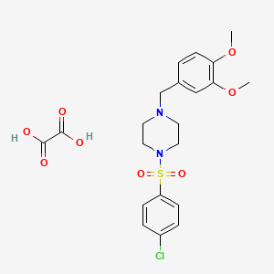 molecular formula C21H25ClN2O8S B3941590 1-[(4-chlorophenyl)sulfonyl]-4-(3,4-dimethoxybenzyl)piperazine oxalate 