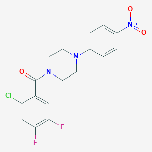 molecular formula C17H14ClF2N3O3 B394160 1-(2-Chloro-4,5-difluorobenzoyl)-4-(4-nitrophenyl)piperazine 