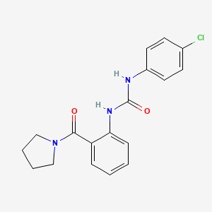 molecular formula C18H18ClN3O2 B3941606 N-(4-chlorophenyl)-N'-[2-(1-pyrrolidinylcarbonyl)phenyl]urea 