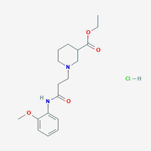 molecular formula C18H27ClN2O4 B3941620 ethyl 1-{3-[(2-methoxyphenyl)amino]-3-oxopropyl}-3-piperidinecarboxylate hydrochloride 