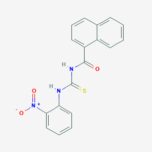 molecular formula C18H13N3O3S B3941647 N-{[(2-nitrophenyl)amino]carbonothioyl}-1-naphthamide 