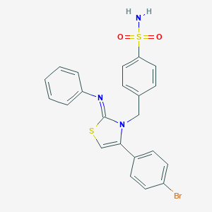 4-[(4-(4-bromophenyl)-2-(phenylimino)-1,3-thiazol-3(2H)-yl)methyl]benzenesulfonamide