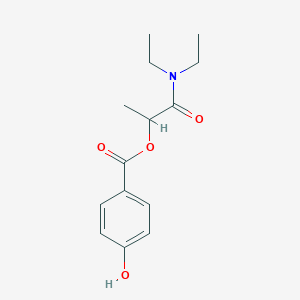 molecular formula C14H19NO4 B3941663 2-(diethylamino)-1-methyl-2-oxoethyl 4-hydroxybenzoate 