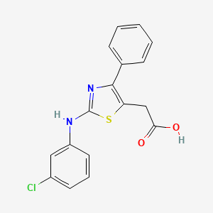 molecular formula C17H13ClN2O2S B3941666 {2-[(3-chlorophenyl)amino]-4-phenyl-1,3-thiazol-5-yl}acetic acid 